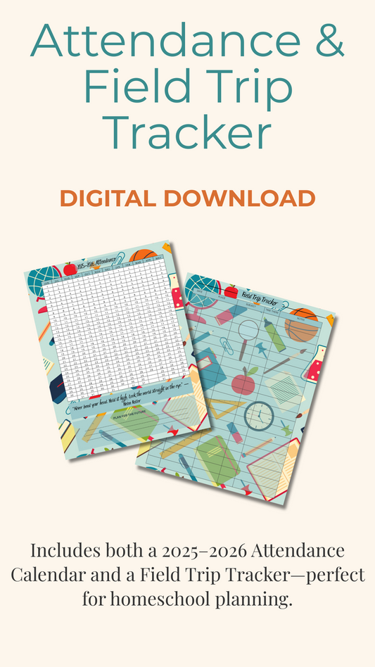 2025–2026 Homeschool Attendance Calendar – “Classic School” Edition (Digital Download)