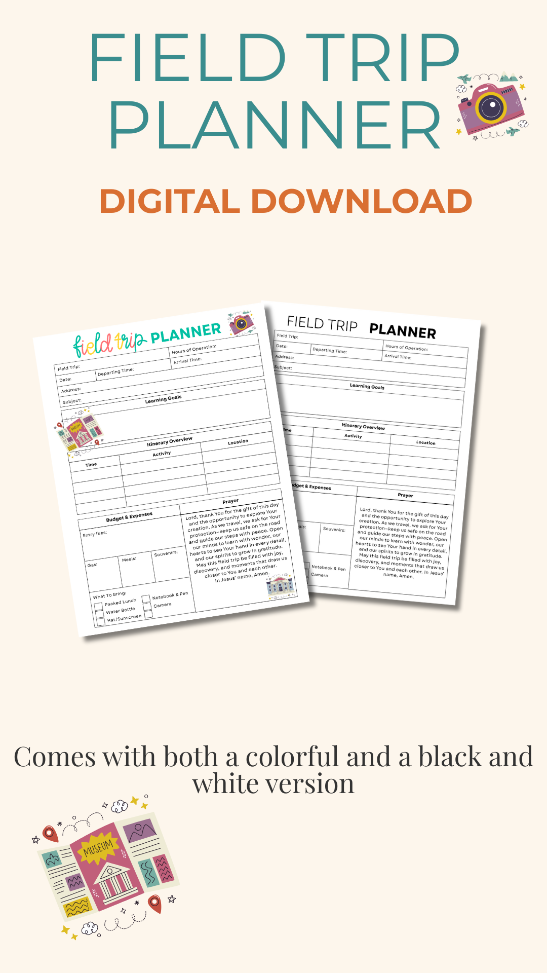 Field Trip Planner – Faith & Fuel Edition (Digital Download)