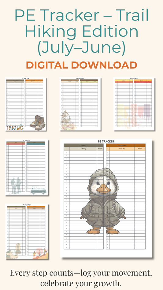 PE Tracker – Trail Hiking Edition (July–June) (Digital Download)